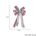 Roze en zilveren glitter kerststrik met afmetingen aangegeven 41 cm x 24 cm - Zilver Roze