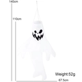 Ghost windsock flag for Halloween outdoor garden decor showing 140cm height measurements - HL-Staring Ghost Style