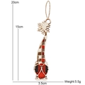 Christmas wooden gnome ornament with red black plaid pattern and snowflake detail - Red Plaid Gnome B