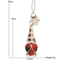 Wooden Christmas gnome pendant with red and black plaid pattern and snowflake detail - Red Plaid Gnome C