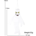 Halloween white ghost windsock with cartoon face for outdoor hanging decor, 140cm tall - HL-Yellow Eye Scary Ghost Style