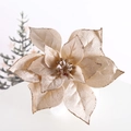 Champagne gouden stoffen kerstster met gouden glitters voor kerstboom decoratie - Champagne