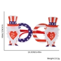 Patriotic July 4th gnome glasses featuring US letters and American flag star pattern - Faceless Gnome Heart Style