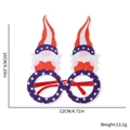 Patriotic gnome glasses for USA Independence Day party, 16x12cm size with felt texture - Gnome Big Hat Style