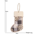 Décoration de Noël en bois en forme de chaussette avec tissu écossais gris et flocon - 10cm*4.5cm / Chaussette de Noël Plaid Gris C