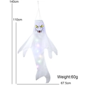 Φωτιζόμενο φάντασμα Halloween με LED φώτα, 140εκ διακόσμηση κήπου κρεμαστό - Στυλ Τρομακτικού Φαντάσματος με Κίτρινα Μάτια (Με Φως) (HL)