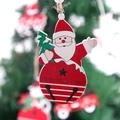 Weihnachtsmann Holzanhänger mit roter Mütze und Baum für die Weihnachtsbaumdeko - Weihnachtsmann-Anhänger