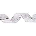 Silver snowflake sheer organza ribbon with sparkling metallic edges for gift wrapping - 100 Yards/Roll / Silver