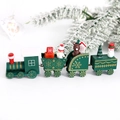 Dark green wooden Christmas train ornament with snowmen and bears for festive decor - Christmas Green Style