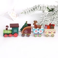 Green wooden Christmas train variant with colorful carriages and reindeer decor - Christmas Deer Style