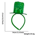 Cerchietto San Patrizio con mini cilindro di paillettes verdi e decoro a trifoglio - Stile Trifoglio Paillettes Cappello