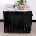 Jupe de table à franges noir métallisé pour fête avec emballages de couleurs variés - 2.75m x 75cm / Noir