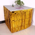 Jupe de table à franges dorées brillantes pour décoration de mariage et fête d'anniversaire - 2.75m x 75cm / Or