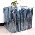 Jupe de table à franges bleu clair métallisé pour décoration de table de fête et mariage - 2.75m x 75cm / Bleu
