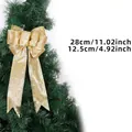 Goldener Glitzer-Weihnachtsschleife Anhänger 28cm für den Christbaum Schmuck - Klein / Gold