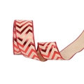 Nastro natalizio in juta con motivo chevron rosso per regali e decorazioni festive - Stile Motivo Chevron Natalizio