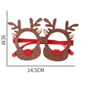 Brown glitter reindeer glasses frame for Christmas decoration with dimensions 14.5x9cm - Christmas Khaki Reindeer Antler Glasses