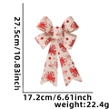 Fiocco natalizio beige e rosso glitterato con motivi a stelle e campanelli, 27,5 cm - Fiocco Motivo Campana
