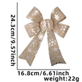 Fiocco natalizio in iuta con fiocchi di neve glitterati per albero e decorazioni - Fiocco di Neve Cachi Glitter