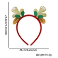 Christmas deer antler headband with red velvet and gold bells dimensions guide - Gold Antler with Snowflake Style