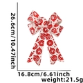 Fiocco natalizio decorativo con motivi di sfere rosse e dimensioni del nastro - Motivo Ornamento Regalo