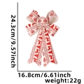 25cm Christmas burlap bow with reindeer snowflake print and precise dimensions - Forest Reindeer Snowflake