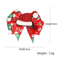 Christmas bow hair clip with red glitter Santa hat and festive snowflake patterns - Santa Hat Hairpin / White