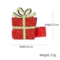 Christmas gift box hair clip in red with gold glitter and ribbed ribbon for kids - Christmas Gift Box