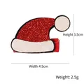 Glittery red and white Santa hat hair clip for kids with grosgrain ribbon base - White Sequin Christmas Hat