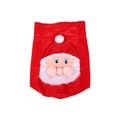 Gilet de Noël rouge pour animaux avec visage Père Noël 3D et barbe en peluche - Grand Sac à Dos Père Noël