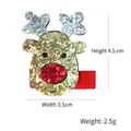 Sparkly reindeer Christmas hair clip for children with silver antlers and red nose - Gold and Silver Reindeer Antler Hair Clip