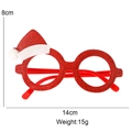 Sparkly red sequin Christmas glasses with a Santa hat design for holiday party costumes - Christmas Hat Glasses / Red