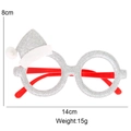 Silver glitter Christmas hat glasses frame for children party, 14x8cm size detail - Christmas Hat Glasses / Silver