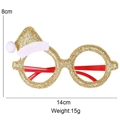 Christmas party glasses with gold glitter frame and pink Santa hat decoration for kids - Christmas Hat Glasses / Gold