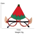 Lunettes bonnet de lutin de Noël avec oreilles brunes et paillettes pour fêtes - Lunettes Elfe Chapeau Rouge