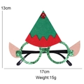 Lunettes de Noël elfe avec paillettes vertes, oreilles d'elfe et clochettes rouges - Lunettes Elfe Chapeau Vert