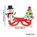 Christmas party glasses with glitter frame, snowman, and tree decorations, 18cm width - Snowman Tree Red Glasses