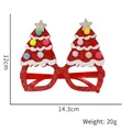 Kerstboom feestbril met rode glitters en pompons, 14,3 cm breed en 20 gram gewicht - Dubbele Kerstboom Rood