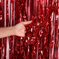 Tenda in lamina rossa vibrante con finitura metallica per decorazione di feste - 1m*1m / Rosso
