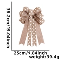 Lazo navideño de lino con lunares blancos para decoración de árbol 38x25 cm - Estilo Natural de Lunares
