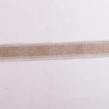 Macro detail of burlap ribbon with white lace trim for Christmas DIY craft gift wrapping - Natural Color Ribbon