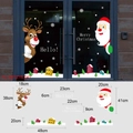 Stickers de Noël pour vitres avec Père Noël, renne et petites maisons festives - Ensemble Renne et Scène de Neige (SD-HL-41) / 2 Pièces/Paquet