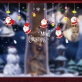 Autocollants de Noël pour fenêtres avec Père Noël cartoon et cloches dorées - Ensemble Ornements et Père Noël (SD-HL-47) / 2 Pièces/Paquet