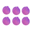 Set de seis decoraciones colgantes redondas con purpurina púrpura para fiestas y eventos - 6 Piezas / Rosa