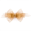 Sparkling gold mesh bow knot with metallic finish for festive gift wrapping and decor - 15x36cm / Gold
