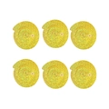 Set of six shimmering gold hanging swirls with glitter finish for party decorations - Set of 6 / Gold