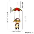 Christmas snowman parachute hanging ornament with red green fabric and sizing labels - Parachute Snowman with Brown Hat