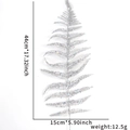 Silberne Glitzer-Farnblatt für Weihnachtsbaumschmuck, 44cm langer künstlicher Zweig - Silber