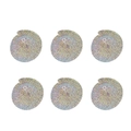 Holographic spiral hanging decoration with colorful glitter finish for parties - Set of 6 / Silver