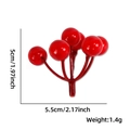 Artificial red foam berries for Christmas DIY decor with 5cm height measurement - 6 Heads Without Wire